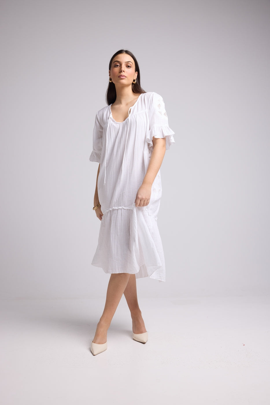 Vestido midi - Lola - Blanco