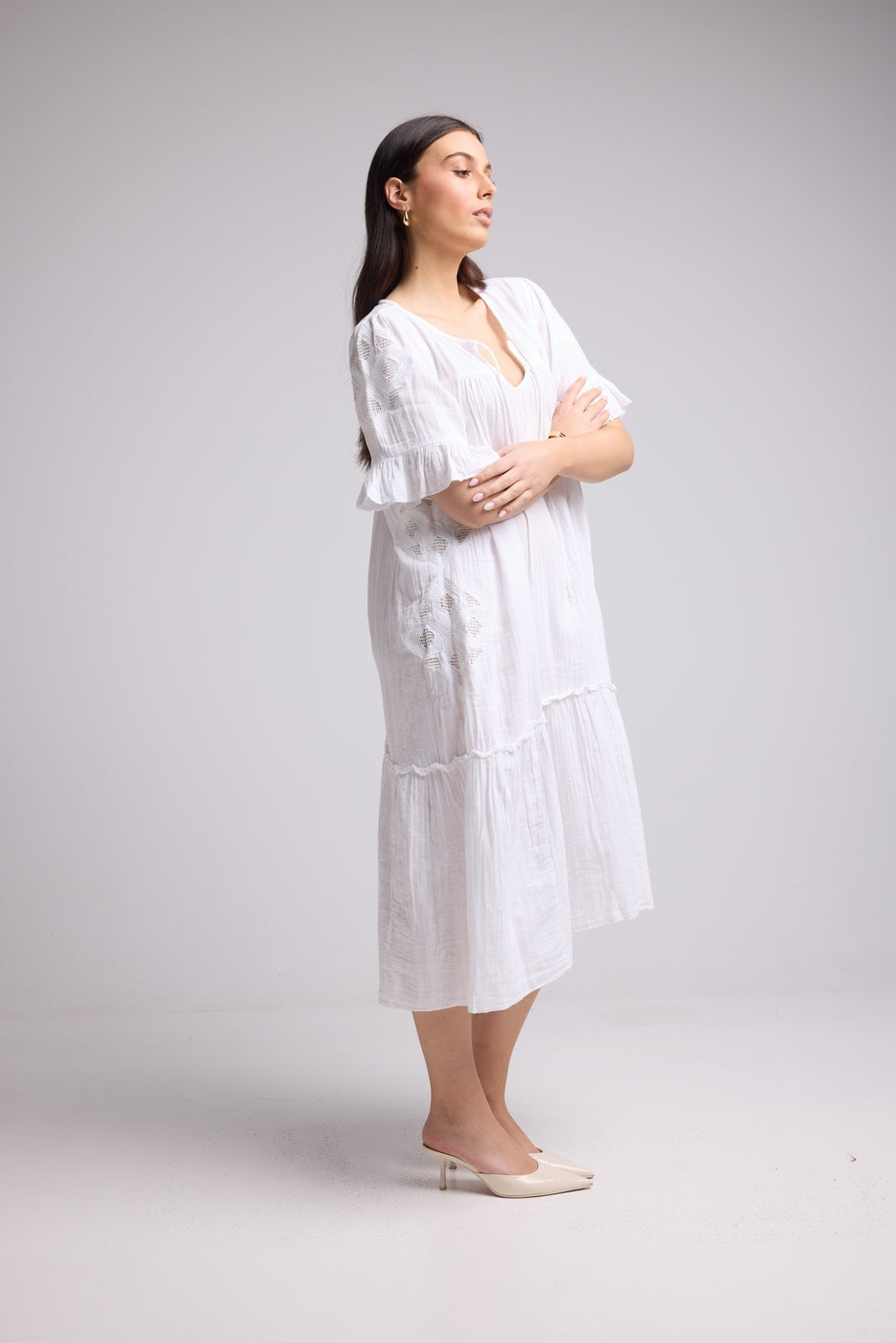 Vestido midi - Lola - Blanco