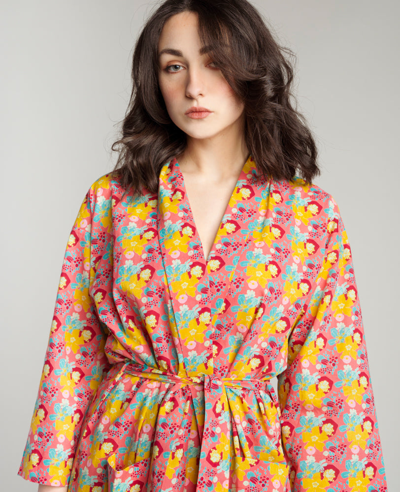 Kimono largo - Mackintosh coral