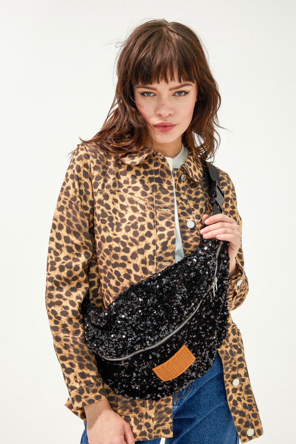 SAC BANANA SEQUINS NOIRS