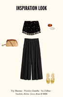 Thaumas Black Embroidered Bustier