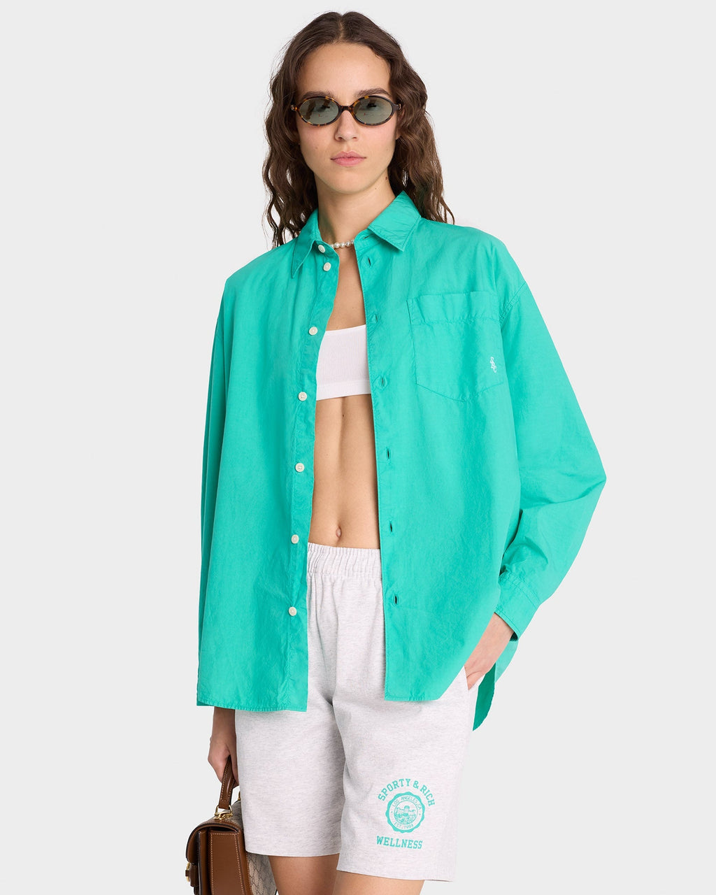 SRC Oversized Shirt - Caribbean/White - Women