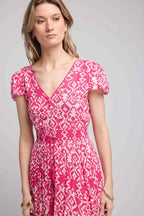 Vestido largo de manga corta - Rosa
