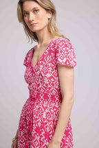 Vestido largo de manga corta - Rosa