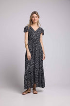 Robe Longue Manches Courtes - Noir