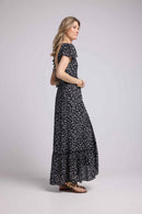 Robe Longue Manches Courtes - Noir
