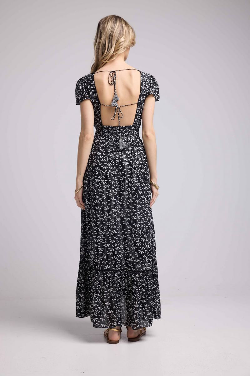 Robe Longue Manches Courtes - Noir