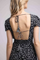 Robe Longue Manches Courtes - Noir