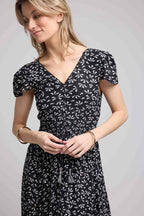 Robe Longue Manches Courtes - Noir