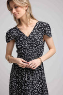Robe Longue Manches Courtes - Noir