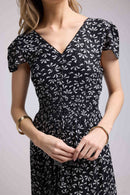 Robe Longue Manches Courtes - Noir