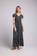Robe Longue Manches Courtes - Noir