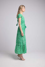 Robe Longue Manches Courtes - Vert