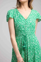 Robe Longue Manches Courtes - Vert