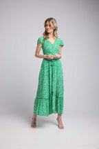 Robe Longue Manches Courtes - Vert