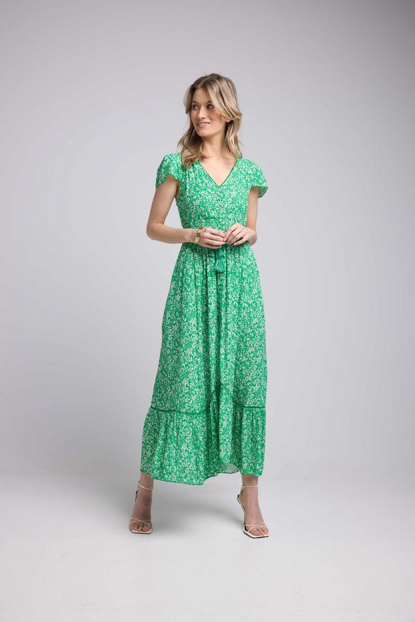 Long Short Sleeve Dress - Green