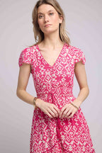 Vestido corto de manga corta - Rosa