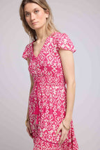 Vestido corto de manga corta - Rosa