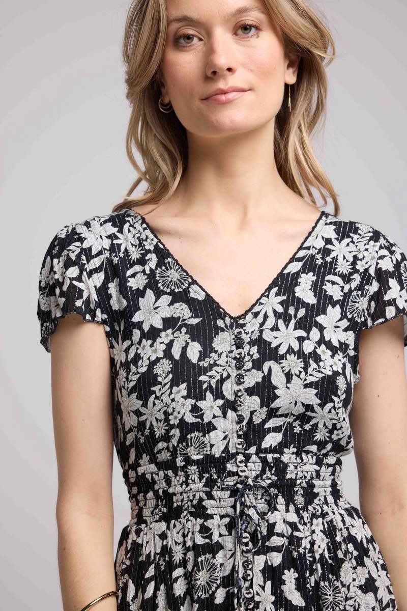 Robe Courte Manches Courtes - Noir