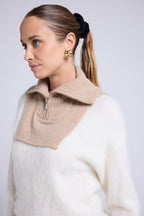 Lös Polokrage Louise Med Dragkedja - Beige Creme - Unisex