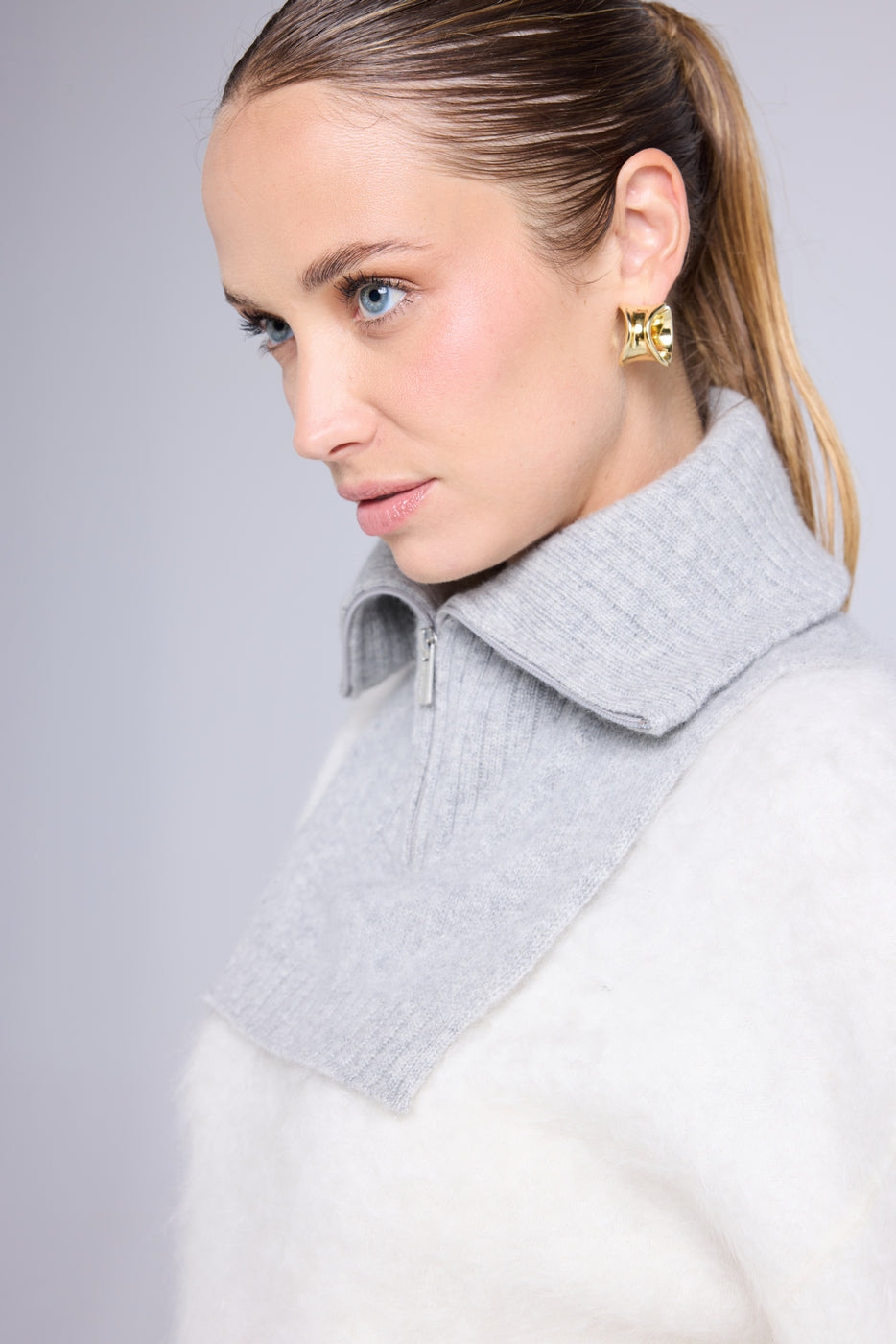 Collo Con Zip Louise - Grigio Chiaro
