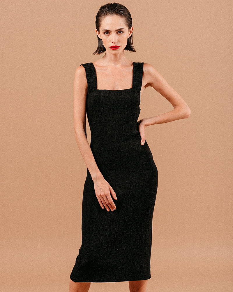 Robe Mi-Longue Louise - Noir