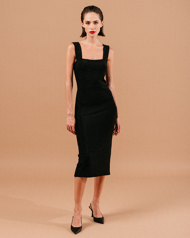 Robe Mi-Longue Louise - Noir