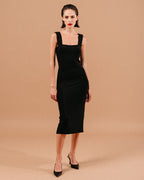 Robe Mi-Longue Louise - Noir