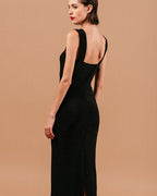 Robe Mi-Longue Louise - Noir