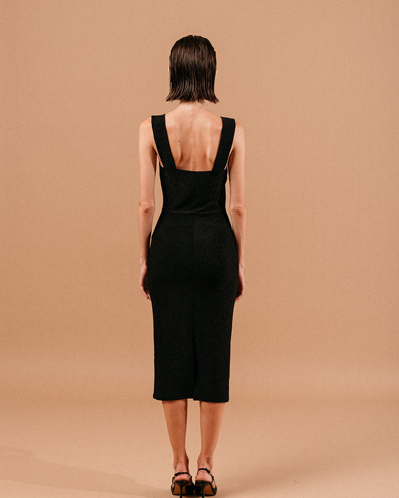 Robe Mi-Longue Louise - Noir
