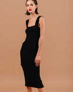 Robe Mi-Longue Louise - Noir