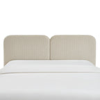 Louison - Cabecero De Cama - Tela De Lino A Rayas - Blanco Y Beige