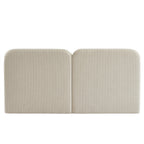 Louison - Cabecero De Cama - Tela De Lino A Rayas - Blanco Y Beige