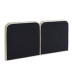 Louison - Cabecero De Cama - Tela De Lino A Rayas - Blanco Y Beige