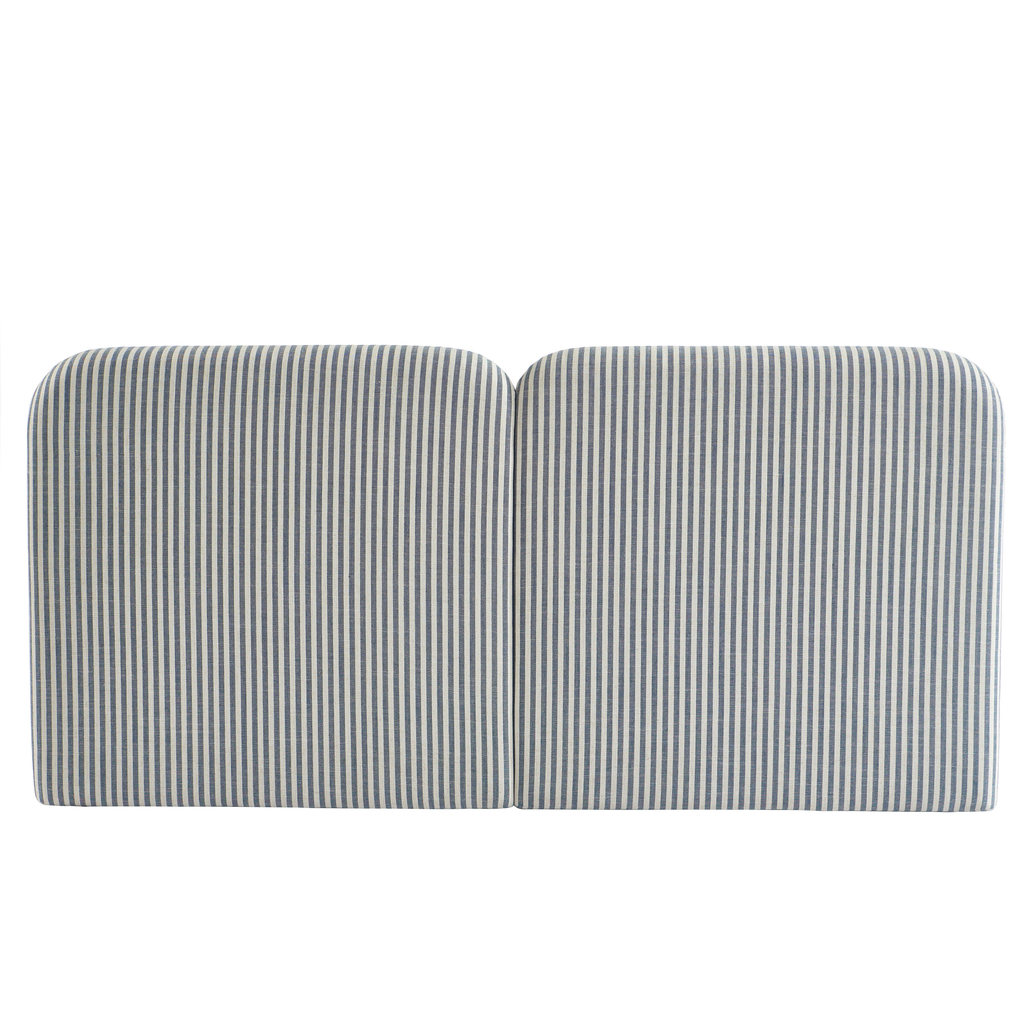 Louison - Headboard - Striped Linen Fabric - White and Blue