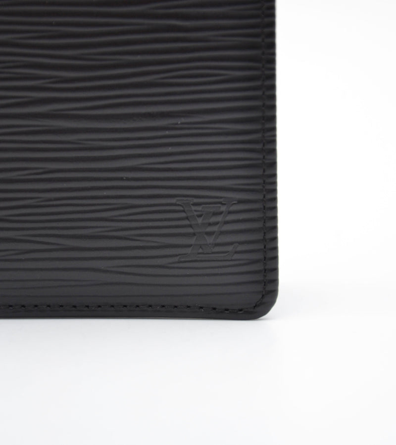 Louis Vuitton Card Holder Epi Leather Black Unisex
