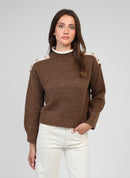 Pull Louki Marron Glace
