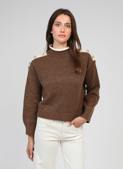 Pull Louki Marron Glace