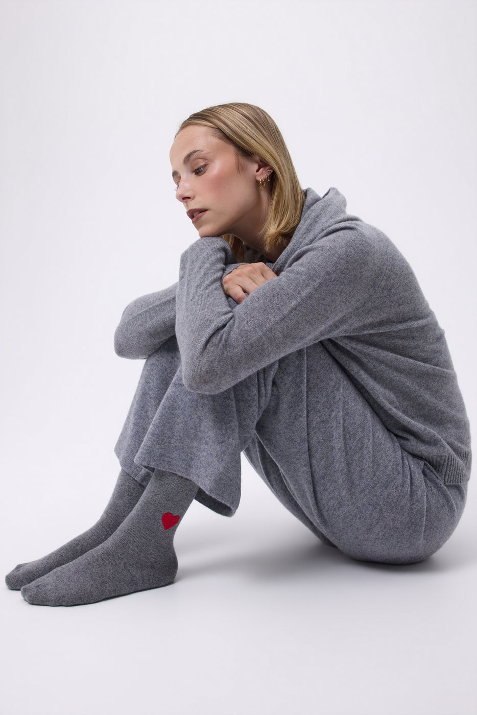 Chaussettes Cœur Mixtes Love - Gris Foncé - Mixte