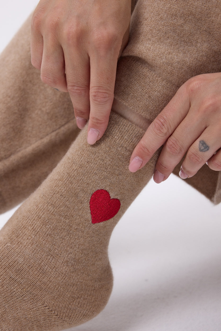 Chaussettes Cœur Mixtes Love - Beige Creme - Mixte
