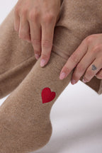 Chaussettes Cœur Mixtes Love - Beige Creme - Mixte