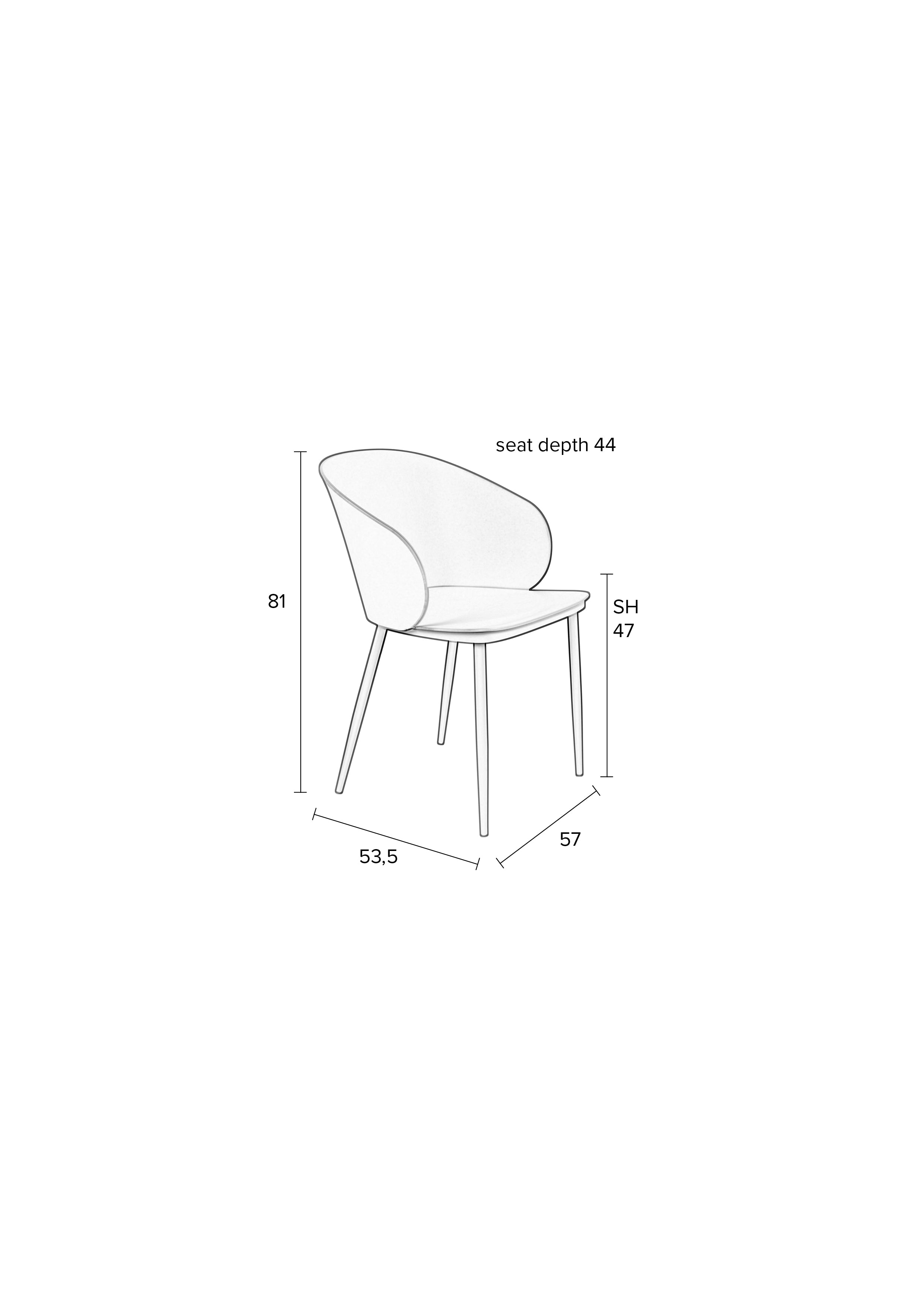 Gigi All - Dining Chair - Polypropylene Plastic - Beige/White