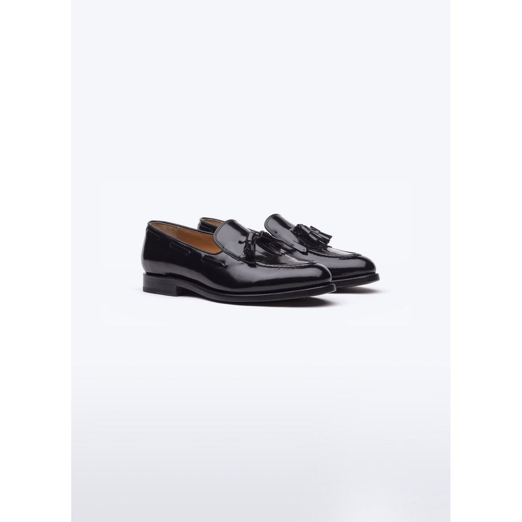 Spazolatto Leather Tassel Loafers - Black