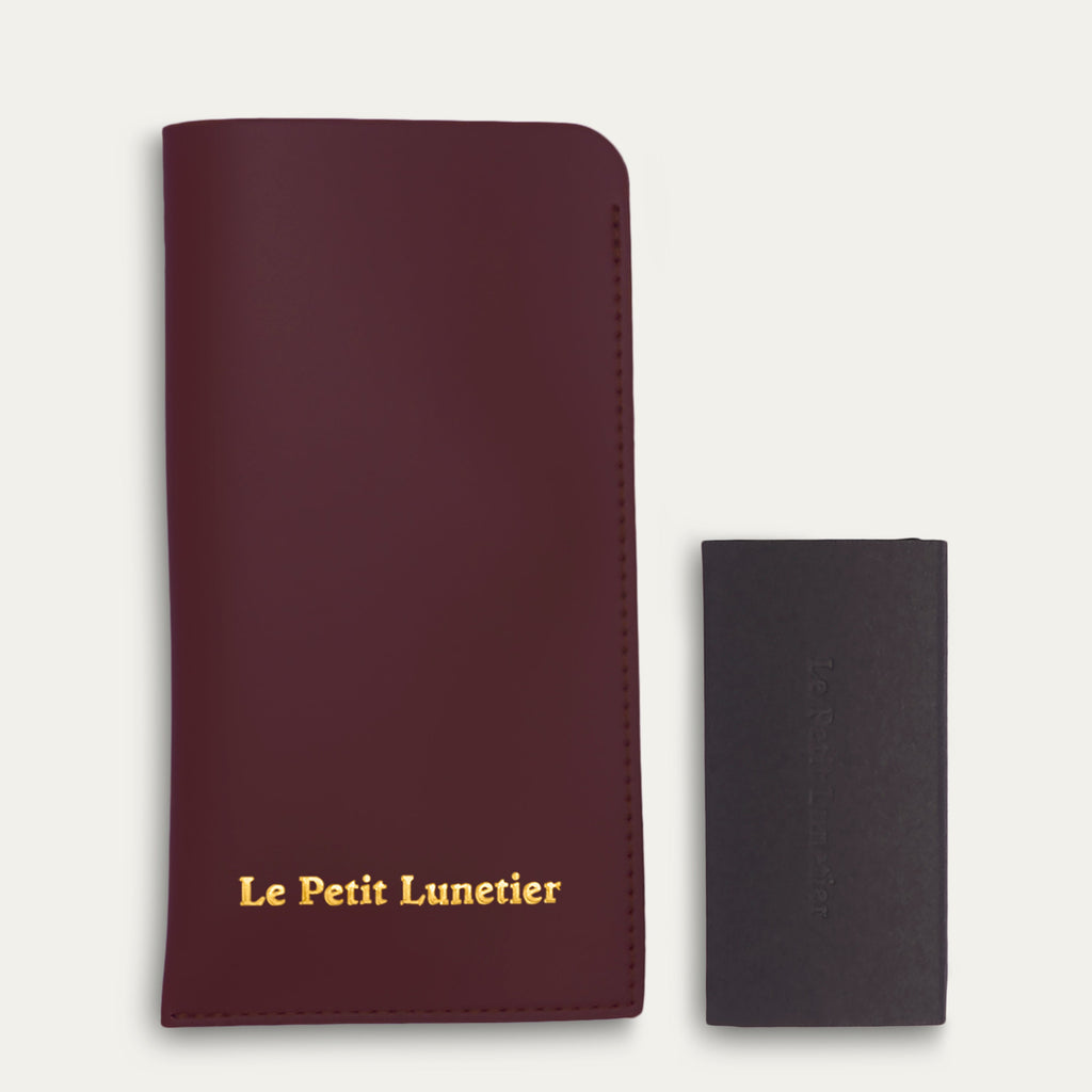 Pochette À Lunettes En Cuir Pochette - Bordeaux - Mixte