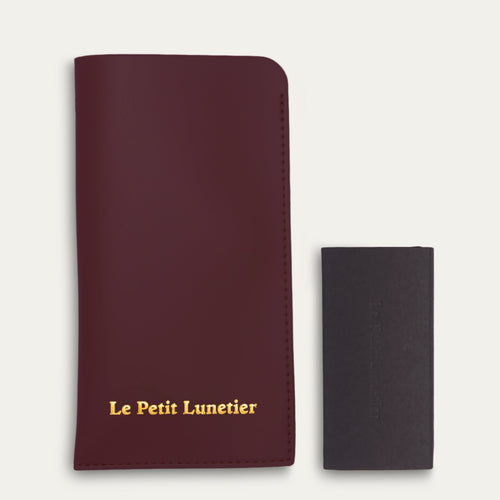 Pochette À Lunettes En Cuir Pochette - Bordeaux - Mixte