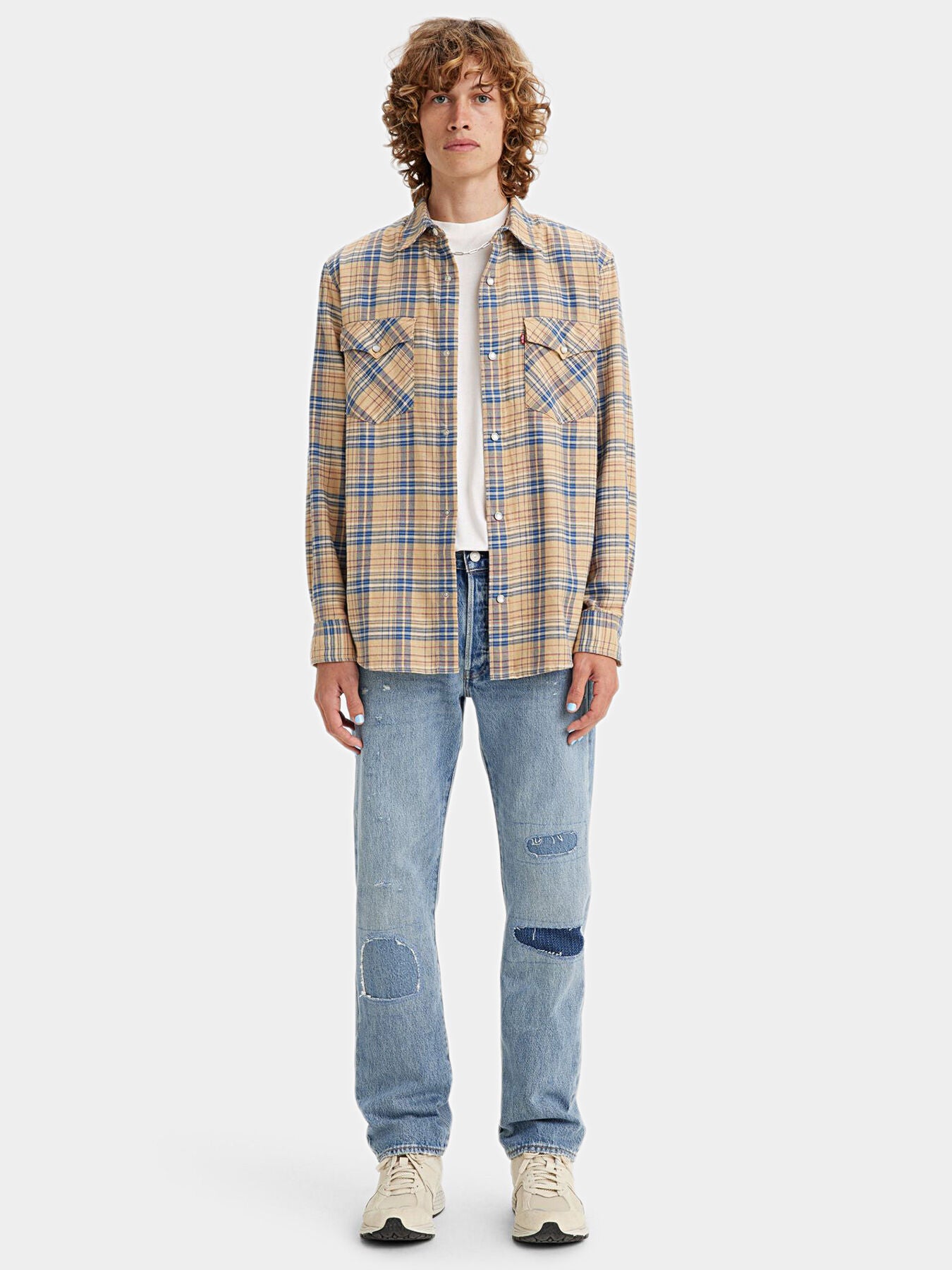 Levi'S 501 Blue Jeans With Distressed Effect