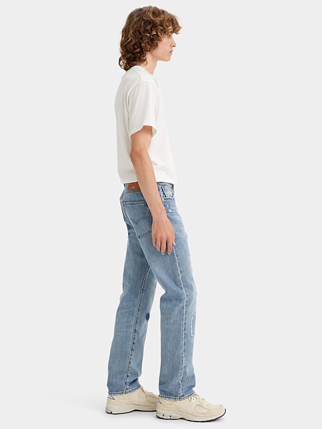Levi'S 501 Blue Jeans With Distressed Effect