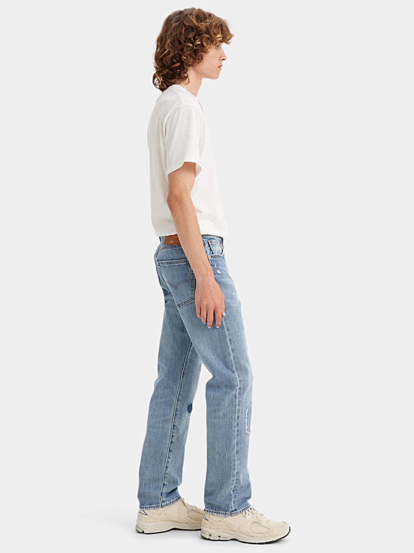 Levi'S 501 Blue Jeans With Distressed Effect