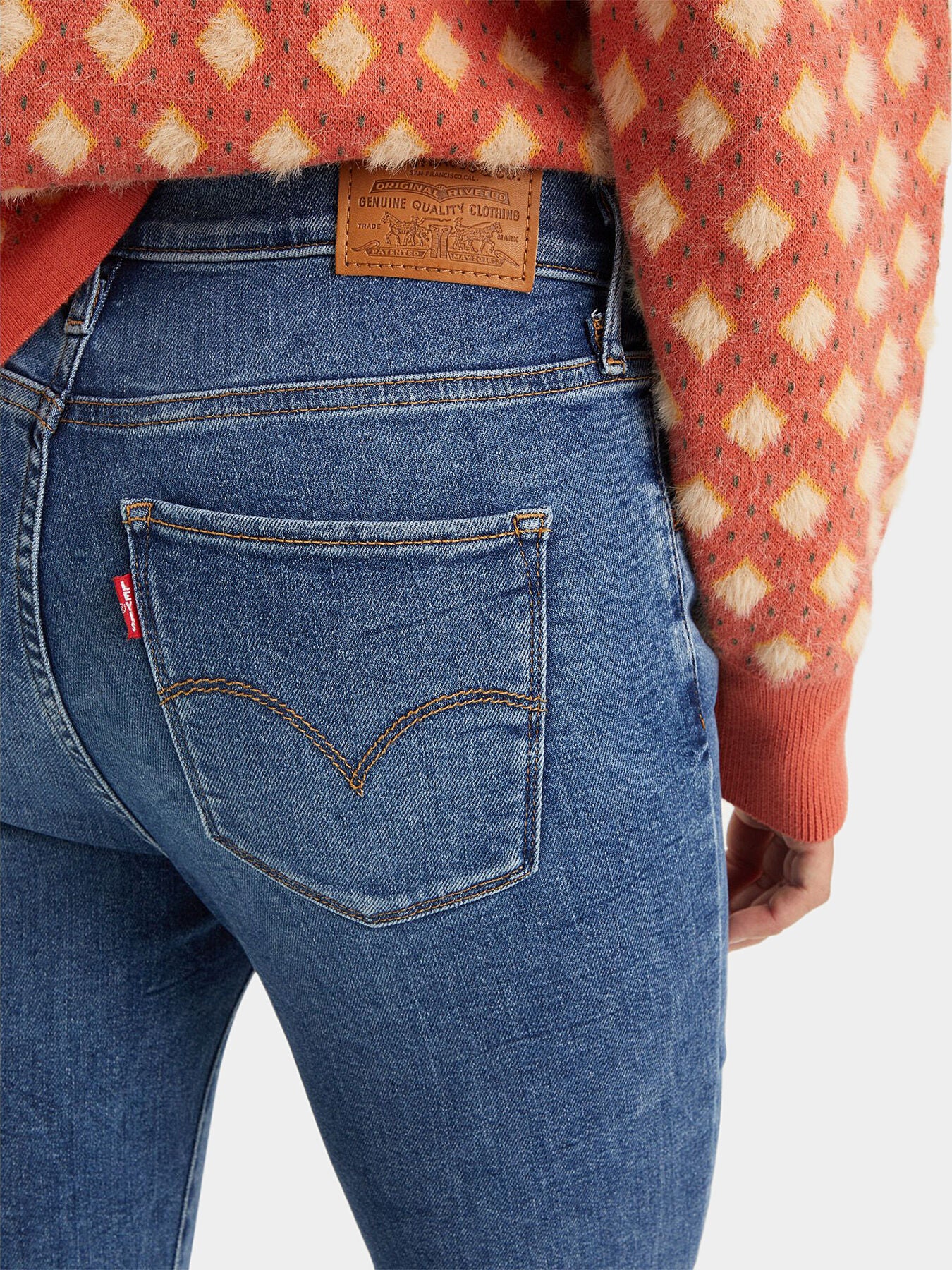 Levi'S 720 Blue Skinny Jeans With Washed Effect