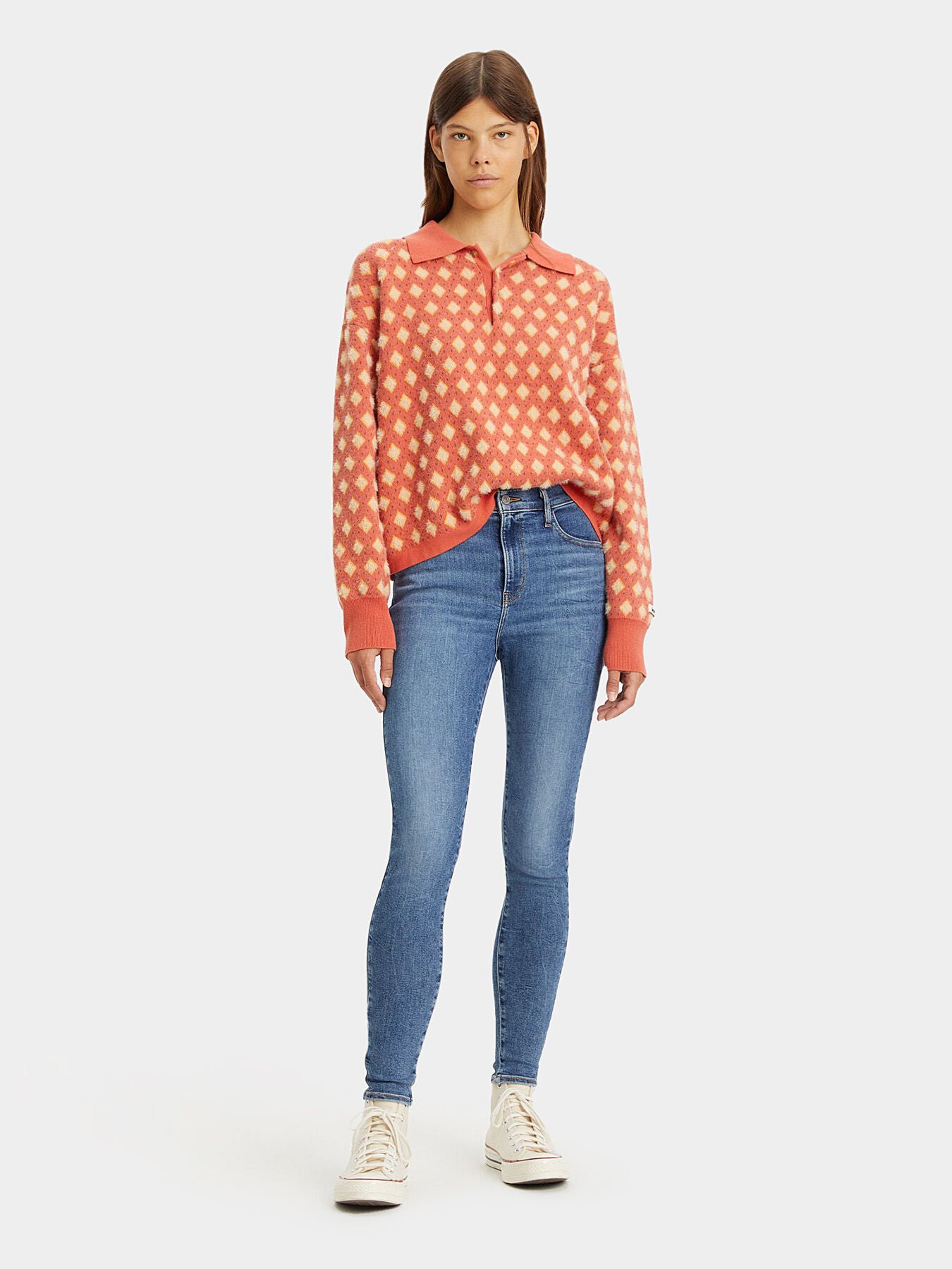 Levi'S 720 Blue Skinny Jeans With Washed Effect